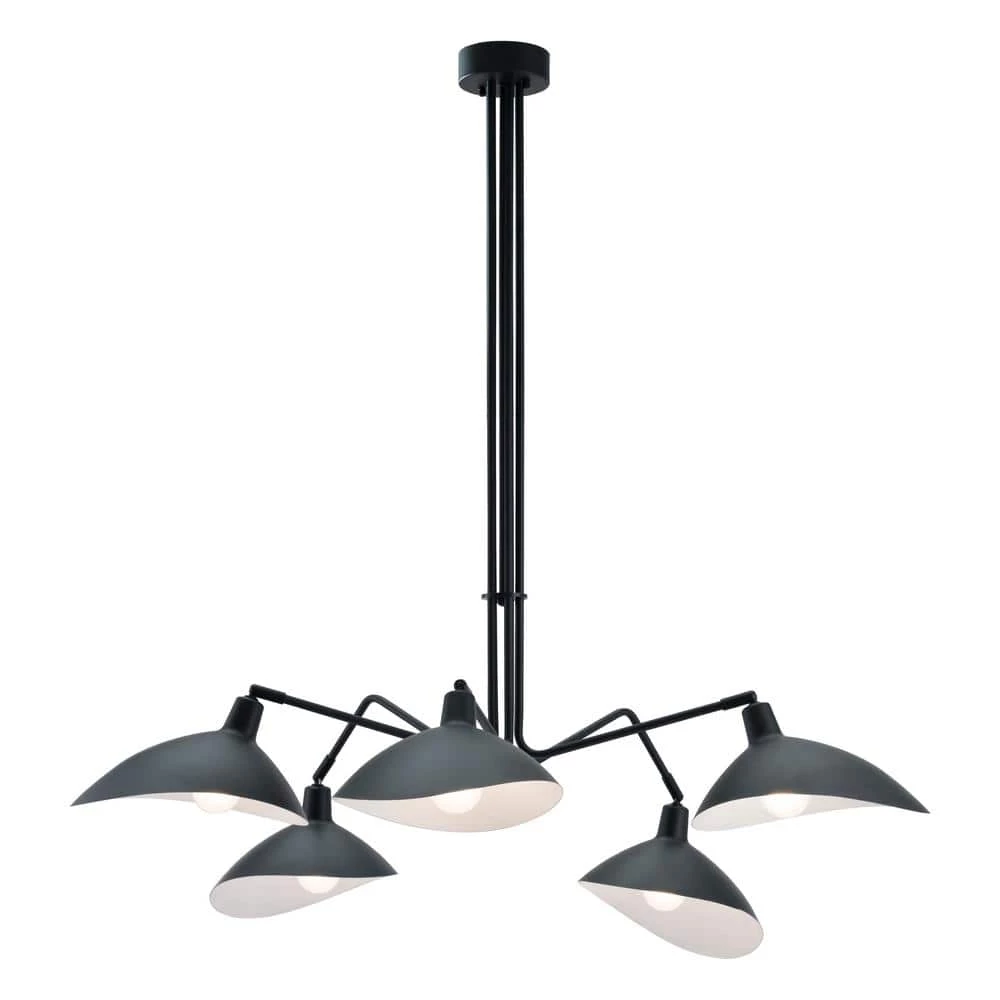 Desden 5-Light Black Pendant with Metal shade by ZUO 1 Desden 5-Light Black Pendant with Metal shade by ZUO