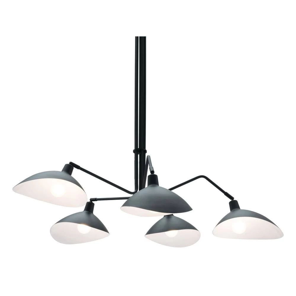 Desden 5-Light Black Pendant with Metal shade by ZUO 5 Desden 5-Light Black Pendant with Metal shade by ZUO - Image 5