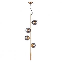 Zatara 4-Light Bronze Chandelier with Tempered Glass Shade by ZUO