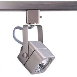 Series 15 Line-Voltage GU-10 Soft Square Brushed Steel Track Lighting Fixture by Designers Choice Collection