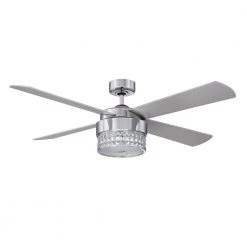 Celestra 52 in. Indoor Chrome and Optic Crystal LED Ceiling Fan with Light Kit and Wall Control by Designers Choice Collection