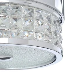 Celestra 52 in. Indoor Chrome and Optic Crystal LED Ceiling Fan with Light Kit and Wall Control by Designers Choice Collection -Deals Juno Store chrome designers choice collection ceiling fans with lights ac20952l ch 66 1000