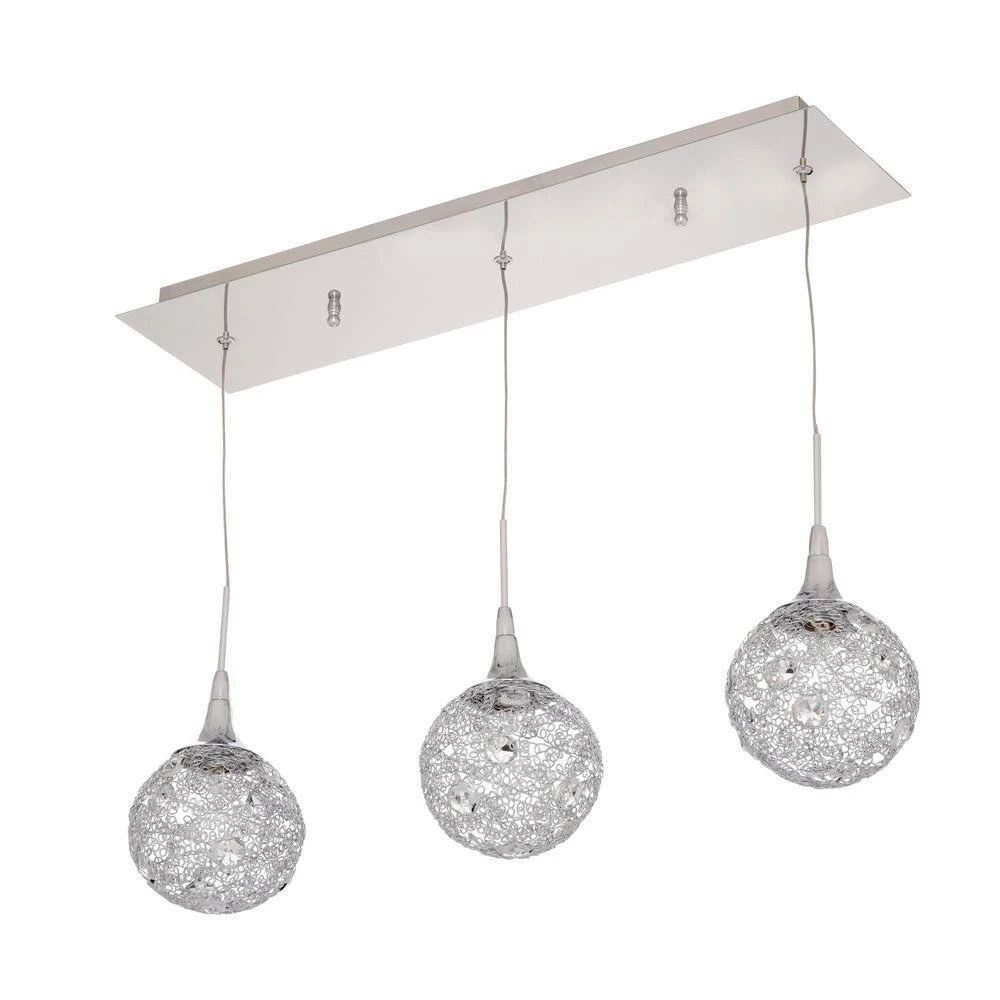 Solaro Series 3-Light Chrome Pendant Bar by Designers Choice Collection 3 Solaro Series 3-Light Chrome Pendant Bar by Designers Choice Collection - Image 3