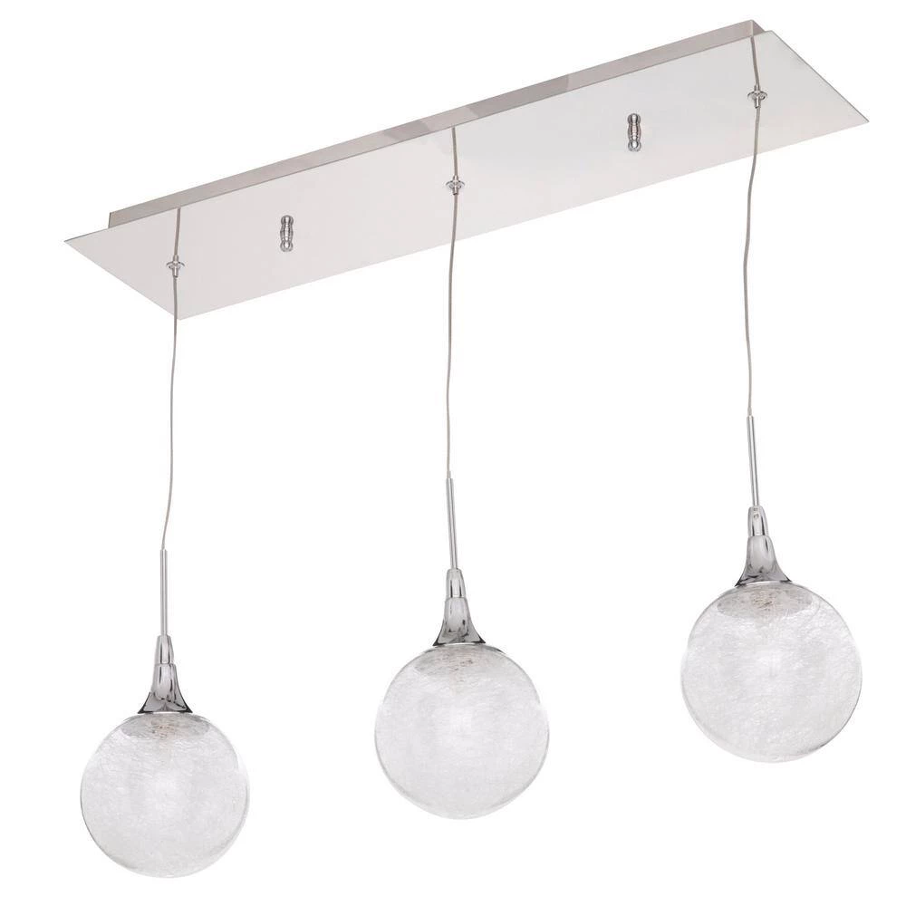 Fybra Series 3-Light Chrome Pendant Bar by Designers Choice Collection 5 Fybra Series 3-Light Chrome Pendant Bar by Designers Choice Collection - Image 5