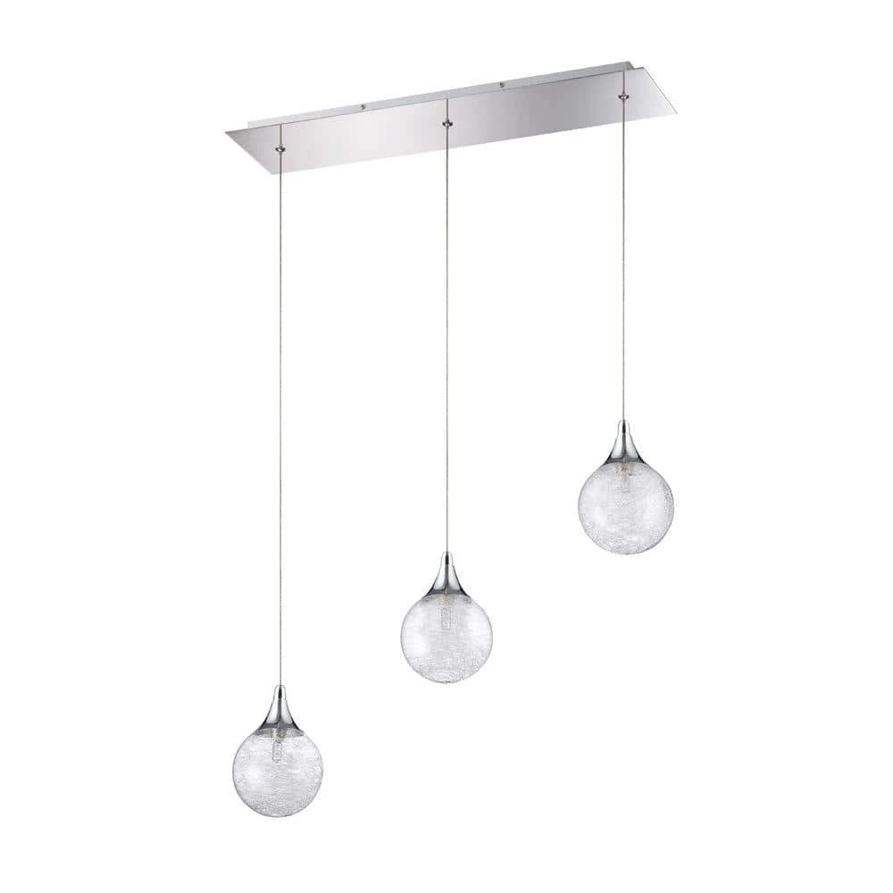 Fybra Series 3-Light Chrome Pendant Bar by Designers Choice Collection 1 Fybra Series 3-Light Chrome Pendant Bar by Designers Choice Collection