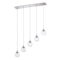 Fybra Series 5-Light Chrome Pendant Bar by Designers Choice Collection