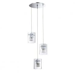 Metro Series 3-Light Chrome Pendant Pan by Designers Choice Collection