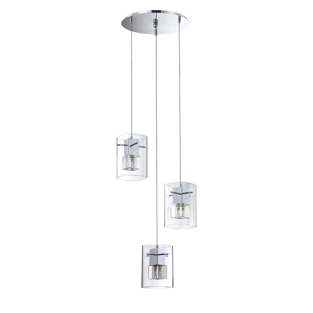 Metro Series 3-Light Chrome Pendant Pan by Designers Choice Collection 1 Metro Series 3-Light Chrome Pendant Pan by Designers Choice Collection