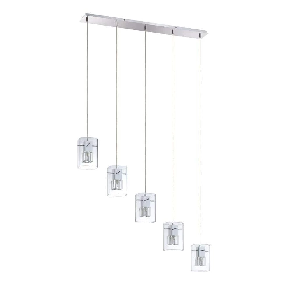 Metro Series 5-Light Chrome Pendant Bar by Designers Choice Collection 1 Metro Series 5-Light Chrome Pendant Bar by Designers Choice Collection