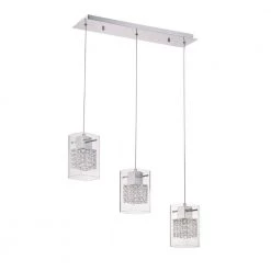 Politan Series 3-Light Chrome Pendant Bar by Designers Choice Collection