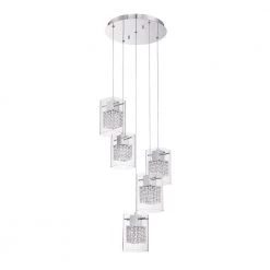 Politan Series 5-Light Chrome Pendant Pan by Designers Choice Collection