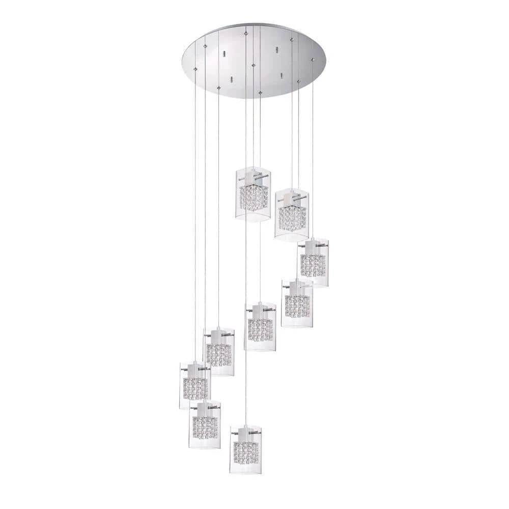 Politan Series 9-Light Chrome Pendant Pan by Designers Choice Collection 1 Politan Series 9-Light Chrome Pendant Pan by Designers Choice Collection