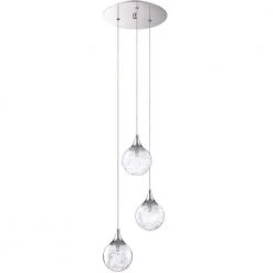 FYBRA Series 3-Light Chrome Pendant by Designers Choice Collection
