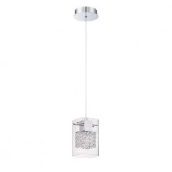 Politan Series 1-Light Chrome Pendant by Designers Choice Collection