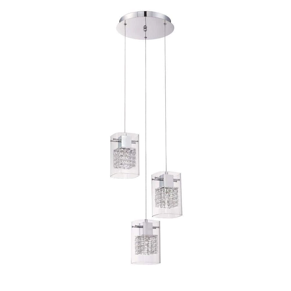 Politan Series 3-Light Chrome Pendant Pan by Designers Choice Collection 1 Politan Series 3-Light Chrome Pendant Pan by Designers Choice Collection
