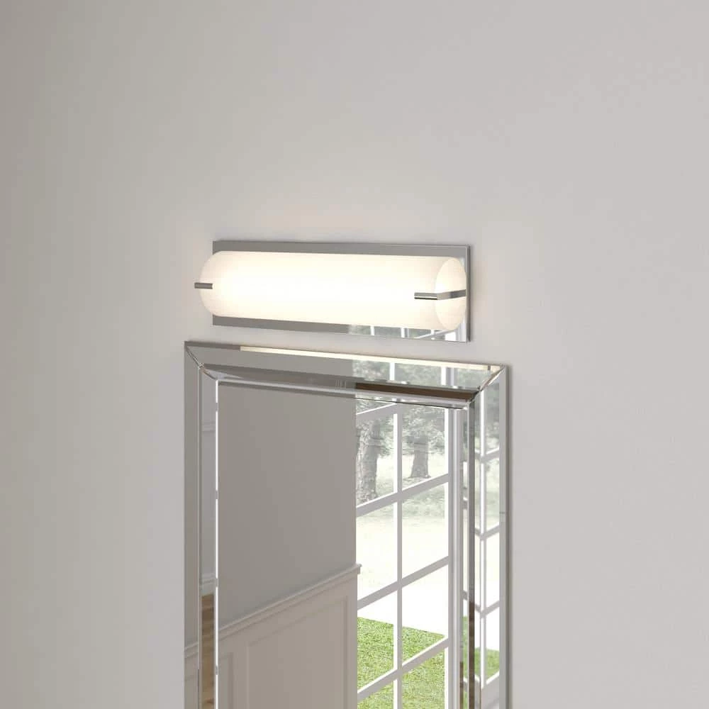 Paramount Series 4-Light Chrome Vanity Light with Linen Glass Shade by Designers Choice Collection 2 Paramount Series 4-Light Chrome Vanity Light with Linen Glass Shade by Designers Choice Collection - Image 2