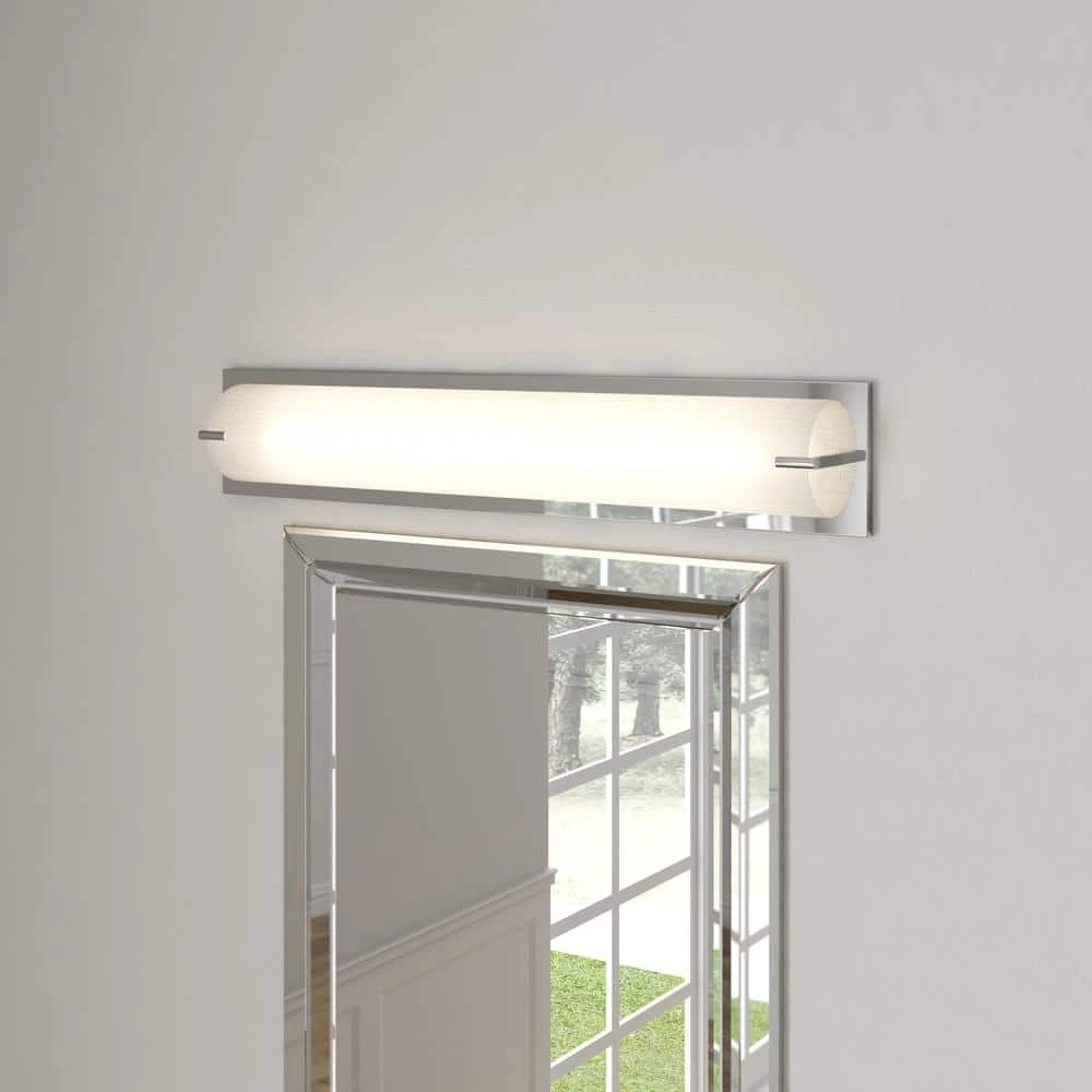 Paramount Series 6-Light Chrome Vanity Light with Linen Glass Shade by Designers Choice Collection 2 Paramount Series 6-Light Chrome Vanity Light with Linen Glass Shade by Designers Choice Collection - Image 2