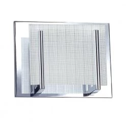 Aurora Series 1-Light Chrome Vanity Light with Linen Glass by Designers Choice Collection