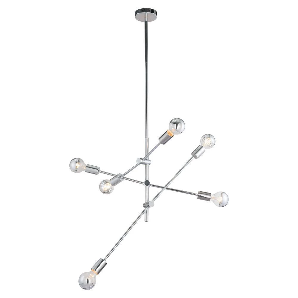 Brixton 6-Light Chrome Pendant with Metal shade by ZUO 5 Brixton 6-Light Chrome Pendant with Metal shade by ZUO - Image 5