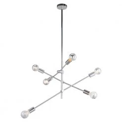 Brixton 6-Light Chrome Pendant with Metal shade by ZUO 8 Brixton 6-Light Chrome Pendant with Metal shade by ZUO -Deals Juno Store chrome zuo chandeliers 56059 4f 1000
