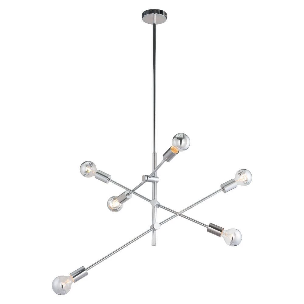Brixton 6-Light Chrome Pendant with Metal shade by ZUO 4 Brixton 6-Light Chrome Pendant with Metal shade by ZUO - Image 4