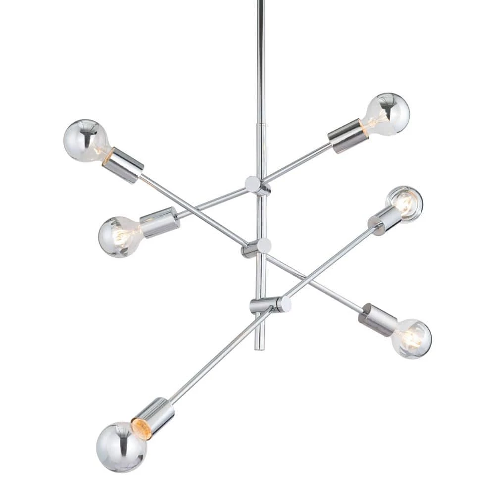 Brixton 6-Light Chrome Pendant with Metal shade by ZUO 1 Brixton 6-Light Chrome Pendant with Metal shade by ZUO