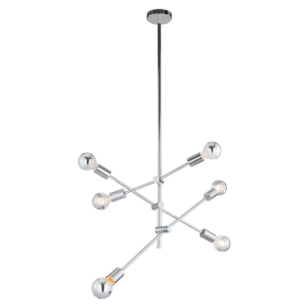 Brixton 6-Light Chrome Pendant with Metal shade by ZUO 3 Brixton 6-Light Chrome Pendant with Metal shade by ZUO - Image 3