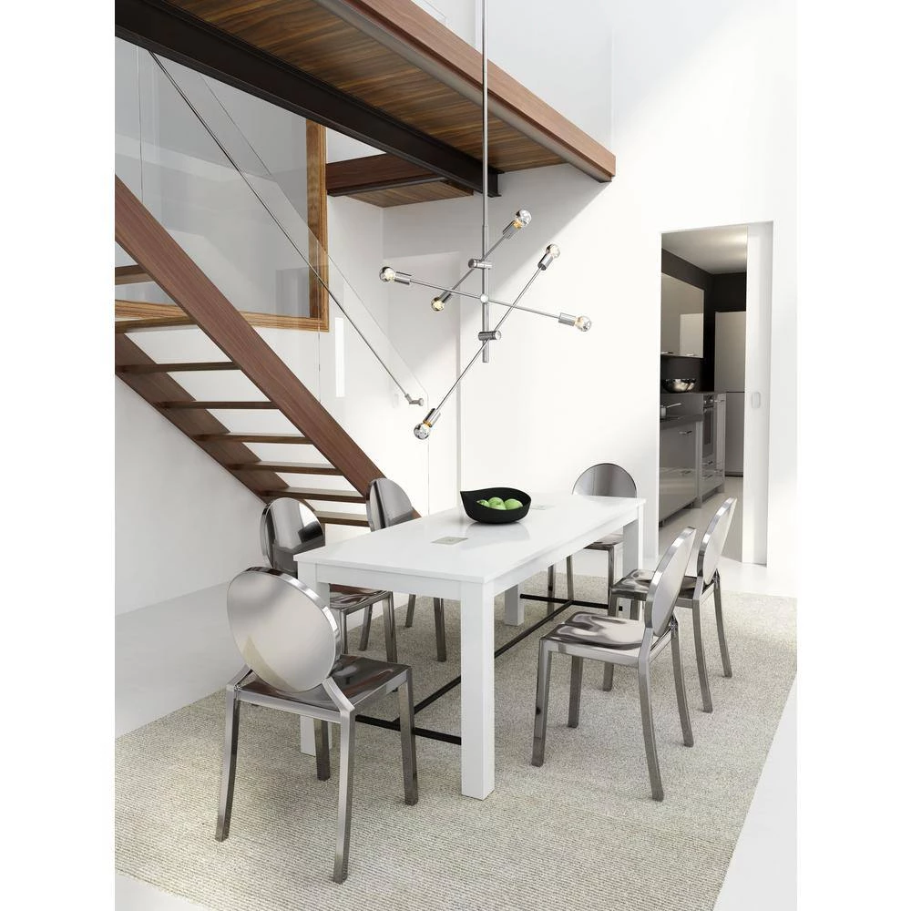 Brixton 6-Light Chrome Pendant with Metal shade by ZUO 2 Brixton 6-Light Chrome Pendant with Metal shade by ZUO - Image 2