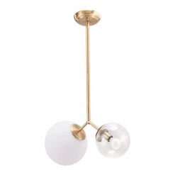 Constance 2-Light Gold Chandelier with Tempered Glass Shade by ZUO 10 Constance 2-Light Gold Chandelier with Tempered Glass Shade by ZUO -Deals Juno Store gold zuo chandeliers 56114 fa 1000