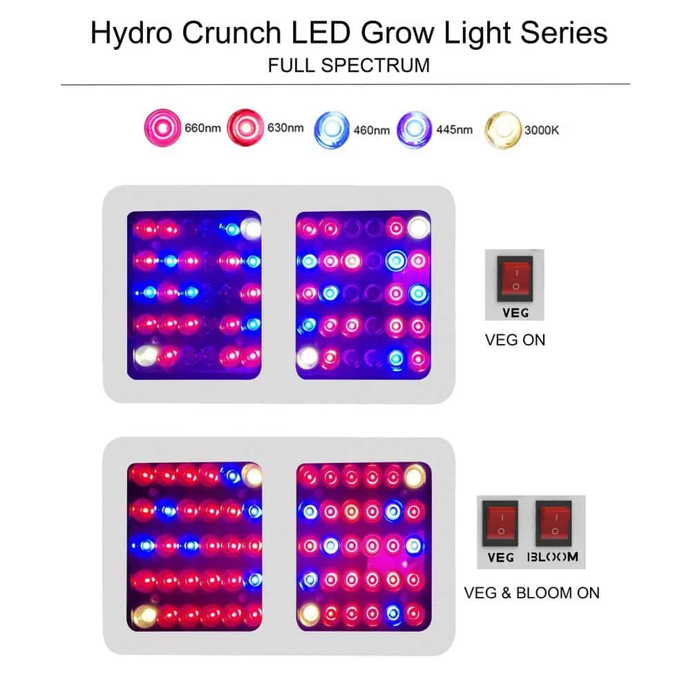 300-Watt Equivalent Veg/Bloom Full Spectrum LED Plant Grow Light Fixture by Hydro Crunch 6 300-Watt Equivalent Veg/Bloom Full Spectrum LED Plant Grow Light Fixture by Hydro Crunch - Image 6