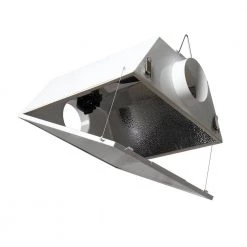 Double Ended Large Air Cooled with 6 in. Duct and Glass Panel Grow Light Reflector for up to 1000-Watt by Hydro Crunch