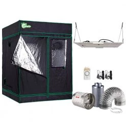 1000-Watt DE Equivalent Full Spectrum Horticulture Grow Light Fixture Daylight with Grow Tent and Ventilation System by Hydro Crunch