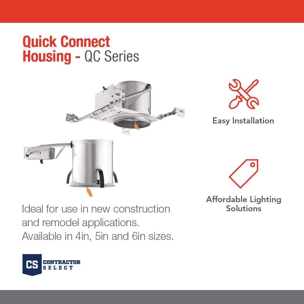 Contractor Select QC6R Quick Connect 6 in. IC Rated Remodel Recessed Housing (6-Pack) by Juno 2 Contractor Select QC6R Quick Connect 6 in. IC Rated Remodel Recessed Housing (6-Pack) by Juno - Image 2