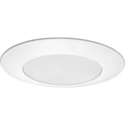 Contractor Select 6 in. White Recessed Strippled Opal Lens Shower with Reflector Trim by Juno