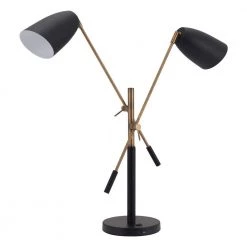 28.1 in. Tanner Matt Black and Brass Table Lamp by ZUO 8 28.1 in. Tanner Matt Black and Brass Table Lamp by ZUO -Deals Juno Store matt black brass zuo table lamps 56078 1f 1000