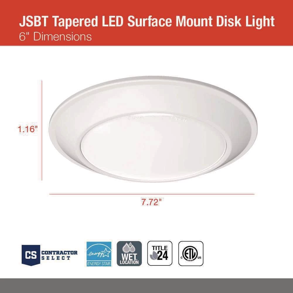 Contractor Select JSBT 7.72 in. Matte White Integrated LED Flush Mount Fixture by Juno 5 Contractor Select JSBT 7.72 in. Matte White Integrated LED Flush Mount Fixture by Juno - Image 5
