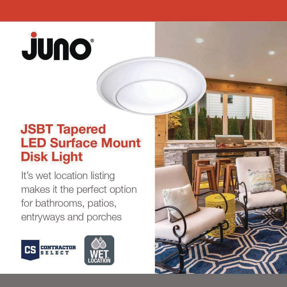 Contractor Select JSBT 7.72 in. Matte White Integrated LED Flush Mount Fixture by Juno 3 Contractor Select JSBT 7.72 in. Matte White Integrated LED Flush Mount Fixture by Juno - Image 3