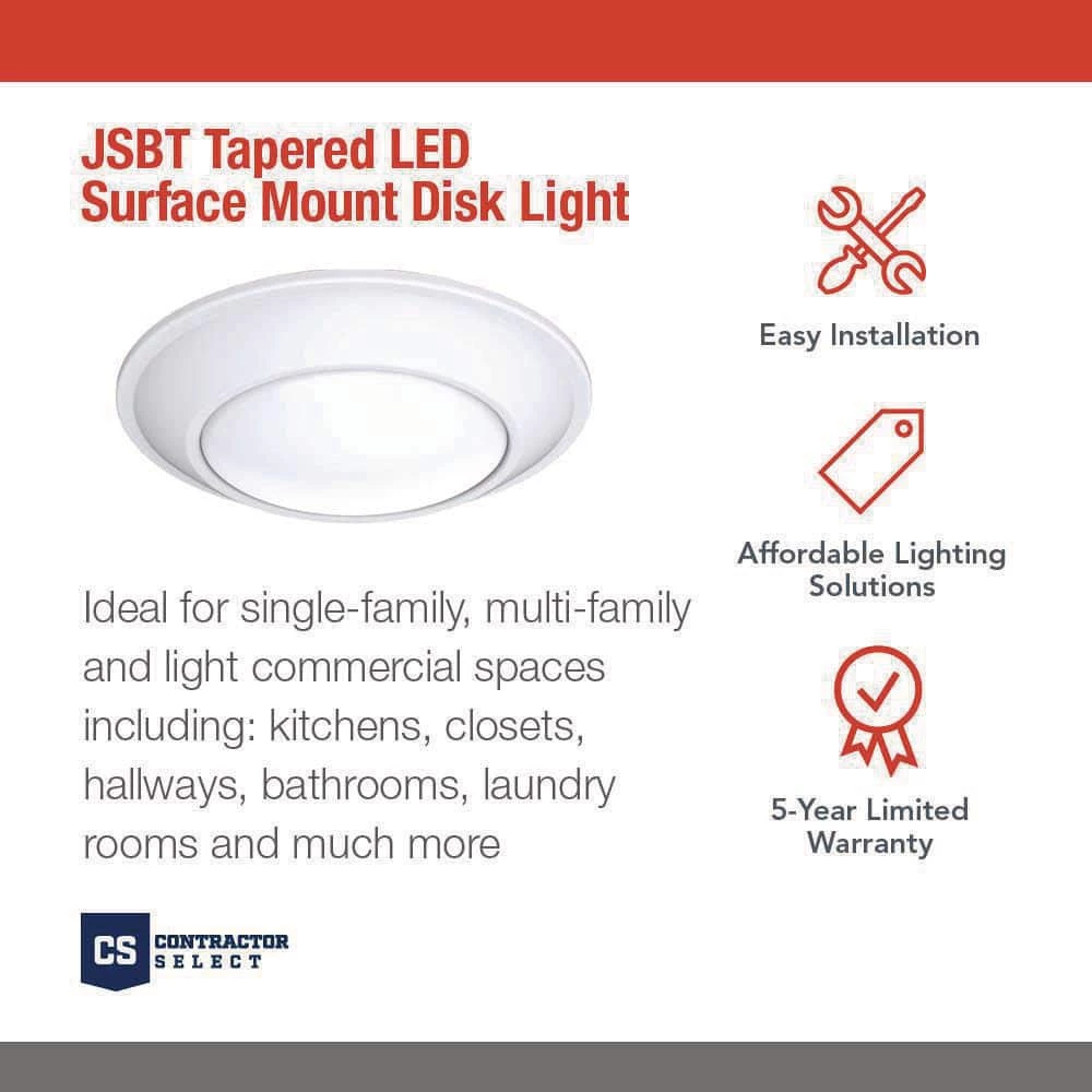 Contractor Select JSBT 7.72 in. Matte White Integrated LED Flush Mount Fixture by Juno 2 Contractor Select JSBT 7.72 in. Matte White Integrated LED Flush Mount Fixture by Juno - Image 2