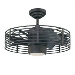 Enclave 23 in. Natural Iron LED Ceiling Fan with Light and Wall Control by Designers Choice Collection