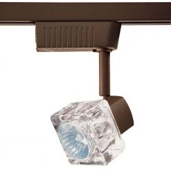 6701 Series Low-Voltage MR16 Oil-Rubbed Bronze Glass Cube Track Lighting Fixture by Designers Choice Collection
