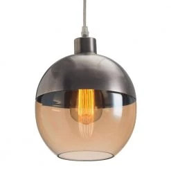 Trente 9.8 in. Satin and Amber Ceiling Lamp by ZUO