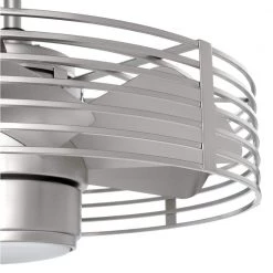 Enclave 23 in. Satin Nickel LED Ceiling Fan with Light and Wall Control by Designers Choice Collection -Deals Juno Store satin nickel designers choice collection ceiling fans with lights ac17723l sn 1d 1000