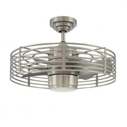 Enclave 23 in. Satin Nickel LED Ceiling Fan with Light and Wall Control by Designers Choice Collection