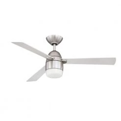 Antron 42 in. Satin Nickel LED Ceiling Fan with Light Kit and Remote Control by Designers Choice Collection