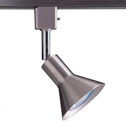 Series 17 Line-Voltage GU-10 Satin Nickel Track Lighting Fixture with Cone Style by Designers Choice Collection