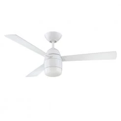 Antron 42 in. White LED Ceiling Fan with Light Kit and Remote Control by Designers Choice Collection
