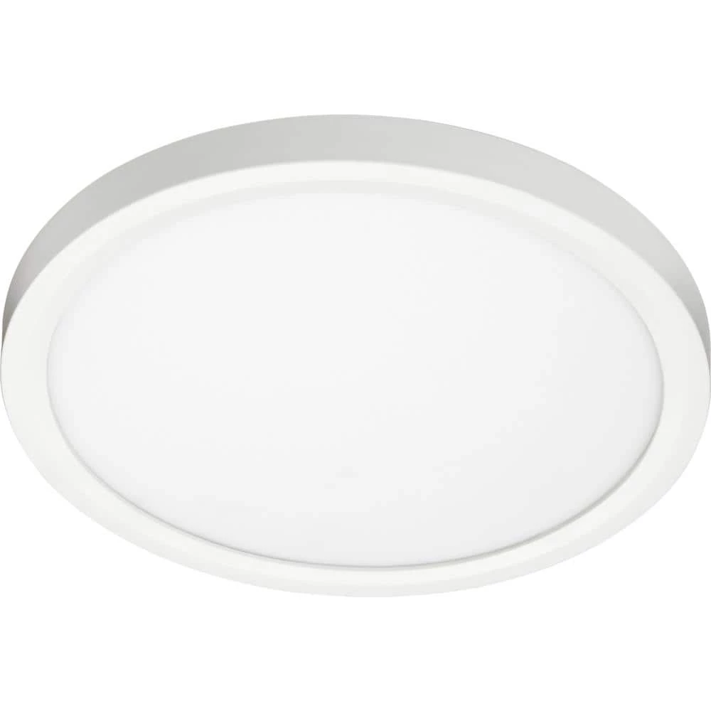 Slimform 15-Watt White Integrated LED Flush Mount for J-Box Installation by Juno 1 Slimform 15-Watt White Integrated LED Flush Mount for J-Box Installation by Juno