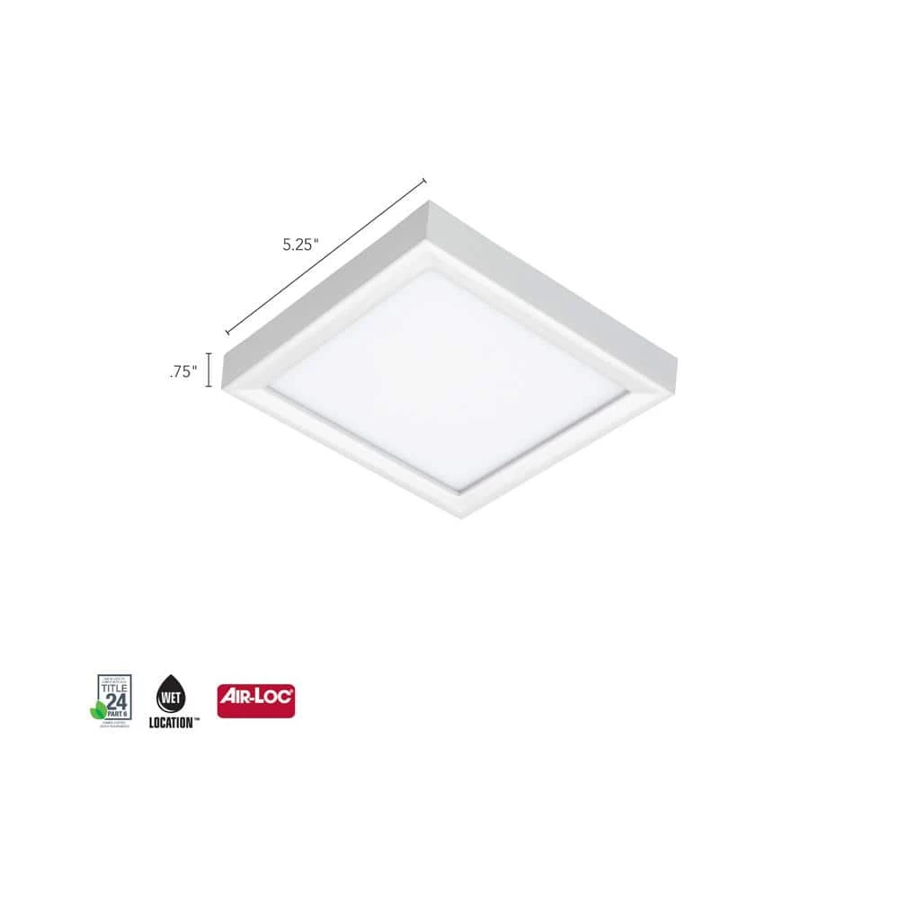 Slimform Led 5 in. 10-Watts 3000k Square Surface Mount Downlight for J-Box Installation in Dimmable White by Juno 2 Slimform Led 5 in. 10-Watts 3000k Square Surface Mount Downlight for J-Box Installation in Dimmable White by Juno - Image 2