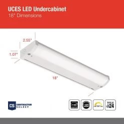 Contractor Select UCES 18 in. White LED Direct Wire Under Cabinet Light Switchable CCT 646 Lumens 2700K 3000K 3500K by Juno -Deals Juno Store white juno under cabinet lights uces 18in sww6 90cri wh m6 1d 1000