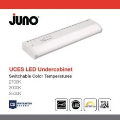 Contractor Select UCES 18 in. White LED Direct Wire Under Cabinet Light Switchable CCT 646 Lumens 2700K 3000K 3500K by Juno -Deals Juno Store white juno under cabinet lights uces 18in sww6 90cri wh m6 40 1000